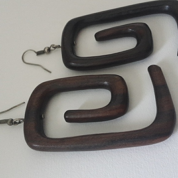 Wood Earrings - Picture 2 of 2